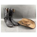 San Zeno Outlaw M. Cowboy Hat & Vintage Boots