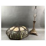 Slag Glass Art Nouveau Table Lamp