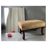 Vintage Wood Footrest & IKEA Etched Mirror
