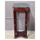 Small Marble Top Table With Brass Hardware