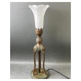 Antique Art Nouveau Lamp New Wiring