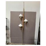Vtg Large Pole Lamp & Fenton Milk Glass Shades