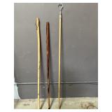 Wooden Clothing Hook & Walking Sticks