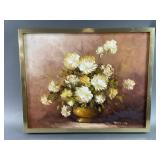 Framed/Signed Floral Still Life Oil Painting
