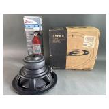 Type E 10in Subwoofer 600W & Fire Extinguisher