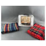 Queen Bed Spread & Tartan Throws