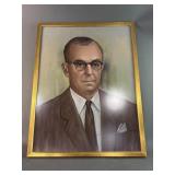 Signed Oil Pastel of Conte Crayon Portrait