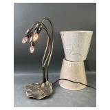 Bronze Lilypad Lamp & Two Lampshades