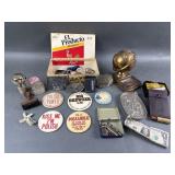 Vtg Ashtrays, Belt Buckles & More