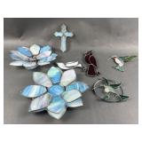 Stained Glass Candle Holders & Brrd Decor