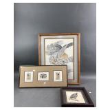 Danielle Cole Signed Owl Art Piece & More
