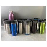 13 Preowned Metal To Go Cups With Lids