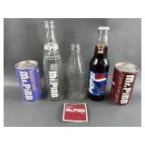 Vtg Mr Pibb Cans, Glass Bottles & More