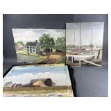1940ï¿½s Dick Reins Signed Watercolors In Portfolio