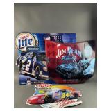 Vtg Signed Jim Bean Racing Metal Sign & More