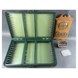 Vtg Fishing Lure Organizer & Barometer