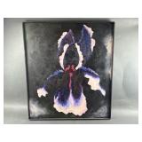 Signed Iris Flower Painting