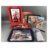 Coca Cola Metal Trays, Saltines Tin & Cutco Knife