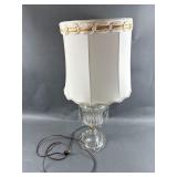 Vtg Crystal Glass Table Lamp