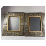 2 Metal Look Carved Art Frames