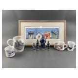 Vtg BBP Salt Glaze Santa Figurines & More