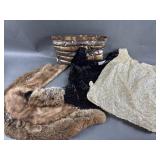 Vtg Fur Collars, Sequin & Beaded Tops & More