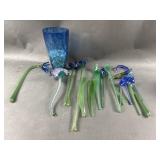 Unique Art Glass Flowers & Leaves Unique Art Glass Flowers & Leaves