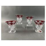 Mikasa Celebrations Ruby Cut Glass Candleholders Mikasa Celebrations Ruby Cut Glass Candleholders