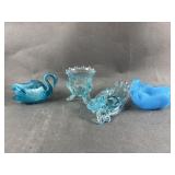 Degenhart Blue Glass Hand, Swan & More Degenhart Blue Glass Hand, Swan & More