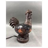 Small Bronze & Glass Rooster Mosaic Lamp Small Bronze & Glass Rooster Mosaic Lamp