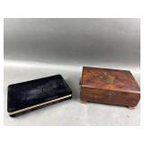 Vintage Wood & Velvet Jewelry Box Vintage Wood & Velvet Jewelry Box