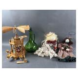 Vtg Wooden Rotating Lamp & More Vtg Wooden Rotating Lamp & More