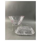 Waterford Butterdish & Lenox Pink Candy Bowl Waterford Butterdish & Lenox Pink Candy Bowl