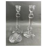 Ireland Cur Crystal Paper Weight & Candlesticks Ireland Cur Crystal Paper Weight & Candlesticks