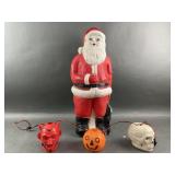 Vtg. Santa Blow Mold & Halloween String Lights Vtg. Santa Blow Mold & Halloween String Lights