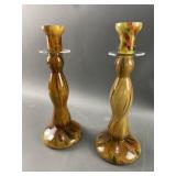 Maestri Vetrai Italian Art Glass Candlesticks Maestri Vetrai Italian Art Glass Candlesticks