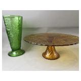 Anchor Hocking Harvest Vase & Cake Stand Anchor Hocking Harvest Vase & Cake Stand