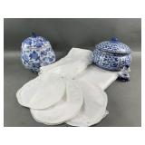 Vintage Table Linens, Covered Asian Jars & More Vintage Table Linens, Covered Asian Jars & More