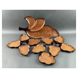 MCM Wooden Japanese Monkey Pod Trays MCM Wooden Japanese Monkey Pod Trays