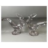 Pair of Vintage Glass Roosters Pair of Vintage Glass Roosters