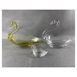 Vtg Glass Swan Dishes Vtg Glass Swan Dishes