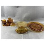 Vtg Amber Depression Glass