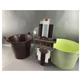 Vintage 5 Gallon Jug, Metal Bucket & More