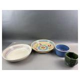 Large Roseville Pottery Stoneware Bowl & More!