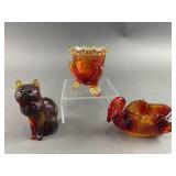 Cadnium Glass Swan, Cat & More