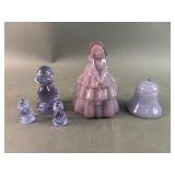 Boyd Louise Figurine, Duck Family & Purple Glass