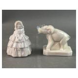 Cadmium Boyd Zack Glass Elephant & Louise Doll