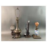 Antique Glass & Brass Lamp & More