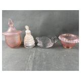 Fenton Pink Glass Swan & More