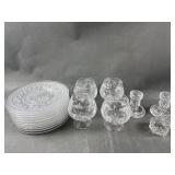 Vtg Crystal Star Patterned Plates, Goblets & More